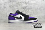 NIKE AIR JORDAN 1 LOW WHITE/BLACK-COURT PURPLE 553558-125