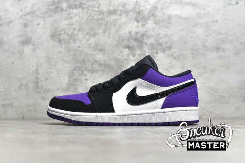 NIKE AIR JORDAN 1 LOW WHITE/BLACK-COURT PURPLE 553558-125