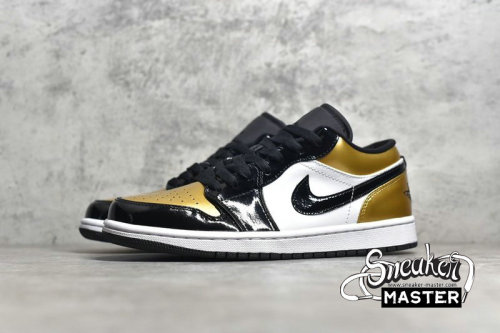 NIKE AIR JORDAN 1 LOW GOLD TOE METALLIC GOLD/WHITE-BLACK CQ9447-700