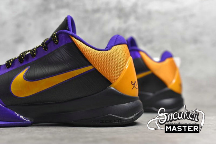 NIKE ZOOM KOBE 5 LAKERS AWAY BLACK/DEL SOL-VARSITY PURPLE 386429-071