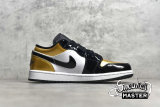 NIKE AIR JORDAN 1 LOW GOLD TOE METALLIC GOLD/WHITE-BLACK CQ9447-700