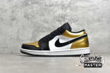 NIKE AIR JORDAN 1 LOW GOLD TOE METALLIC GOLD/WHITE-BLACK CQ9447-700