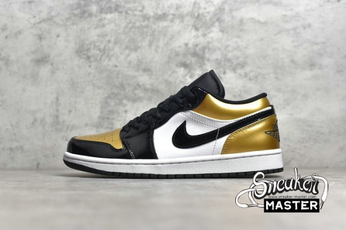 NIKE AIR JORDAN 1 LOW GOLD TOE METALLIC GOLD/WHITE-BLACK CQ9447-700