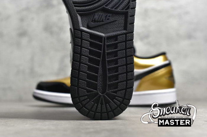 NIKE AIR JORDAN 1 LOW GOLD TOE METALLIC GOLD/WHITE-BLACK CQ9447-700