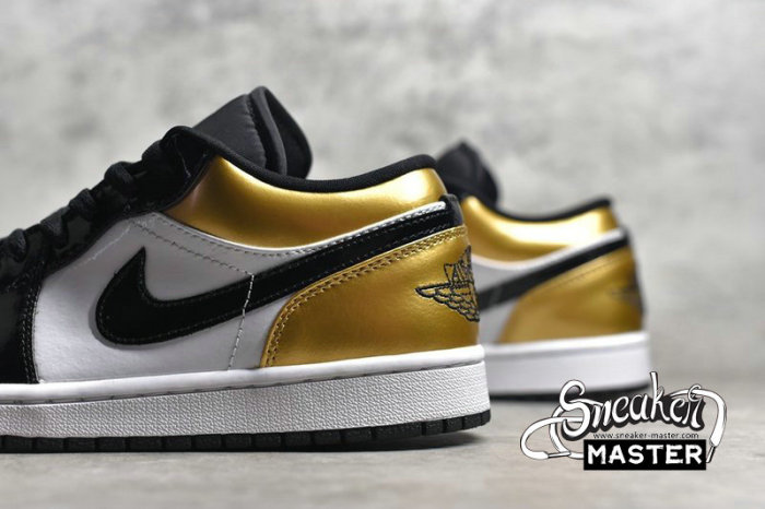 NIKE AIR JORDAN 1 LOW GOLD TOE METALLIC GOLD/WHITE-BLACK CQ9447-700
