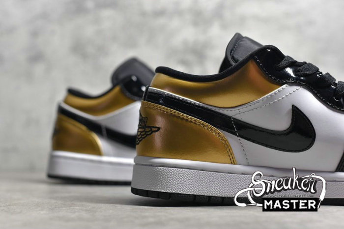NIKE AIR JORDAN 1 LOW GOLD TOE METALLIC GOLD/WHITE-BLACK CQ9447-700