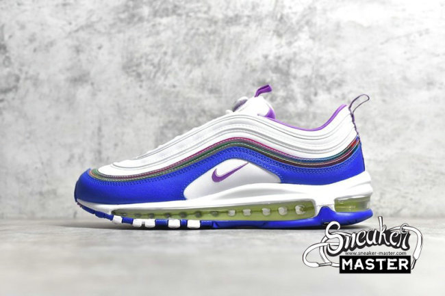 NIKE AIR MAX 97 EASTER WHITE/WASHED CORAL/HYPER BLUE/PURPLE NEBULA CJ0591-100