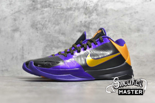 NIKE ZOOM KOBE 5 LAKERS AWAY BLACK/DEL SOL-VARSITY PURPLE 386429-071