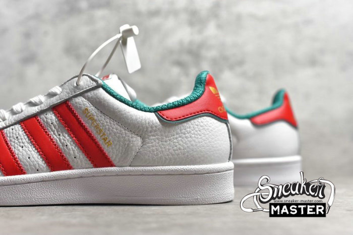 ADIDAS SUPERSTAR SHOES CLOUD WHITE/RED/GREEN-GOLD D96974