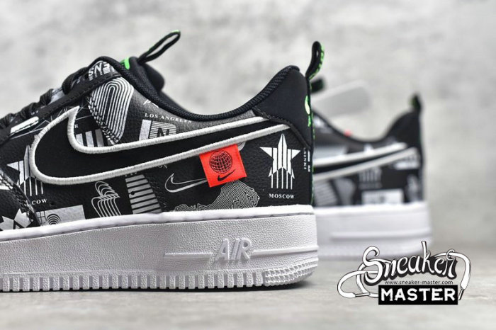 NIKE AIR FORCE 1 LOW 07 LX WORLDWIDE PACK BLACK/WHITE/FLASH CRIMSON/BLACK CZ5927-001