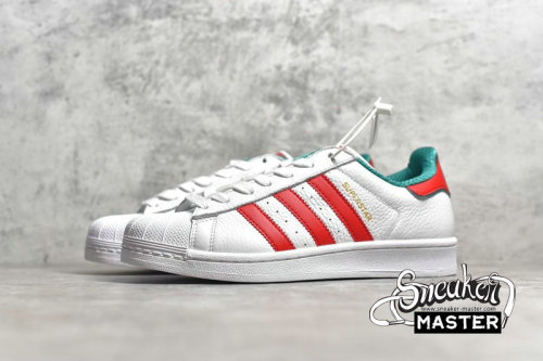 ADIDAS SUPERSTAR SHOES CLOUD WHITE/RED/GREEN-GOLD D96974