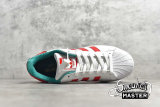 ADIDAS SUPERSTAR SHOES CLOUD WHITE/RED/GREEN-GOLD D96974