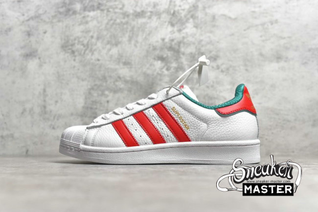 ADIDAS SUPERSTAR SHOES CLOUD WHITE/RED/GREEN-GOLD D96974