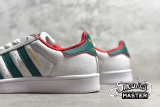 ADIDAS SUPERSTAR SHOES CLOUD WHITE/GREEN/RED-GOLD BC0198
