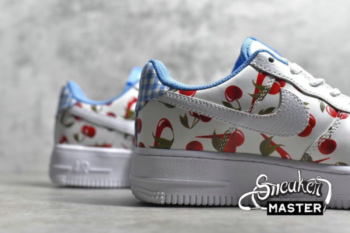 NIKE AIR FORCE 1 LOW GS CHERRY WHITE/WHITE/UNIVERSITY BLUE/TRACK RED CJ4094-100