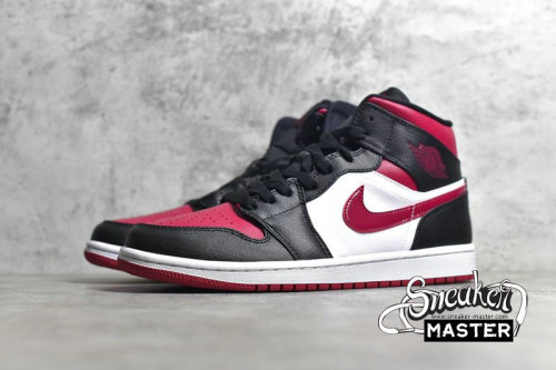NIKE AIR JORDAN 1 MID NOBLE RED BLACK/WHITE/NOBLE RED 554724-066