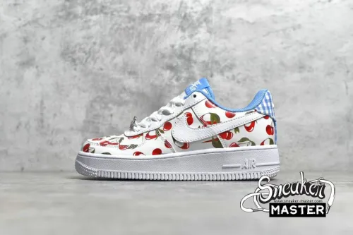 NIKE AIR FORCE 1 LOW GS CHERRY WHITE/WHITE/UNIVERSITY BLUE/TRACK RED CJ4094-100