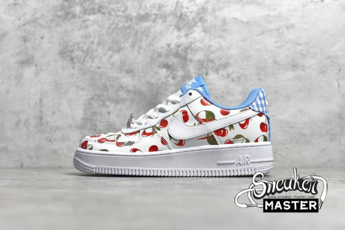 NIKE AIR FORCE 1 LOW GS CHERRY WHITE/WHITE/UNIVERSITY BLUE/TRACK RED CJ4094-100