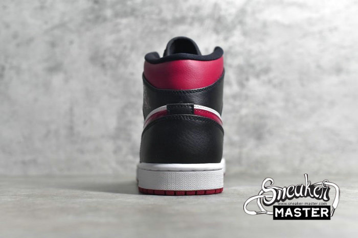 NIKE AIR JORDAN 1 MID NOBLE RED BLACK/WHITE/NOBLE RED 554724-066