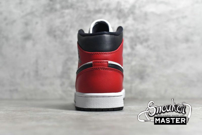 NIKE AIR JORDAN 1 MID GS CHICAGO BLACK TOE BLACK/GYM RED/WHITE 554725-069