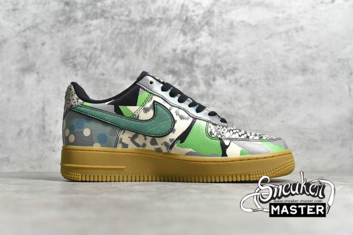 NIKE AIR FORCE 1 LOW QS CITY OF DREAMS BLACK/BLACK/GREEN SPARK CT8441-002