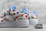 NIKE AIR FORCE 1 LOW GS CHERRY WHITE/WHITE/UNIVERSITY BLUE/TRACK RED CJ4094-100