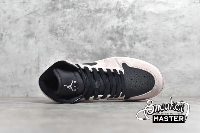 NIKE AIR JORDAN 1 MID IRIDESCENT BARELY ROSE/BLACK/SILVER BQ6472-602