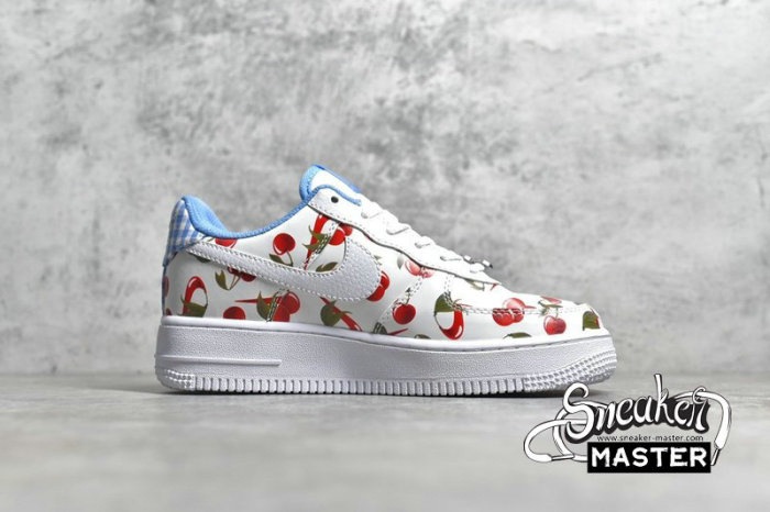 NIKE AIR FORCE 1 LOW GS CHERRY WHITE/WHITE/UNIVERSITY BLUE/TRACK RED CJ4094-100