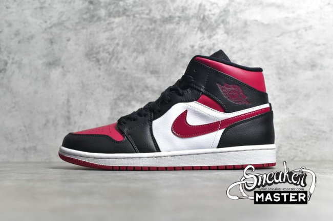 NIKE AIR JORDAN 1 MID NOBLE RED BLACK/WHITE/NOBLE RED 554724-066