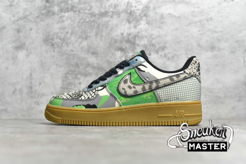 NIKE AIR FORCE 1 LOW QS CITY OF DREAMS BLACK/BLACK/GREEN SPARK CT8441-002