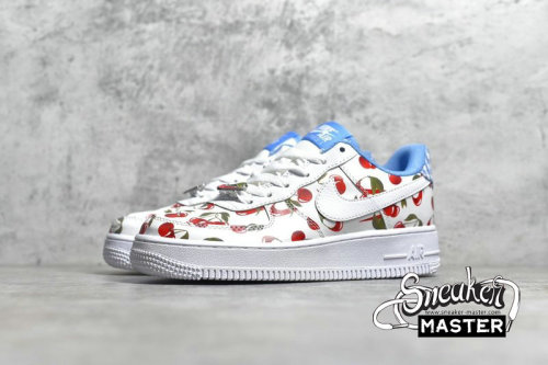NIKE AIR FORCE 1 LOW GS CHERRY WHITE/WHITE/UNIVERSITY BLUE/TRACK RED CJ4094-100