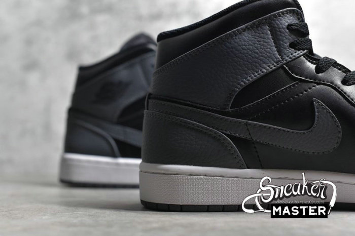 NIKR AIR JORDAN 1 RETRO MID GS BLACK/DARK GREY-SUMMIT WHITE 554725-041