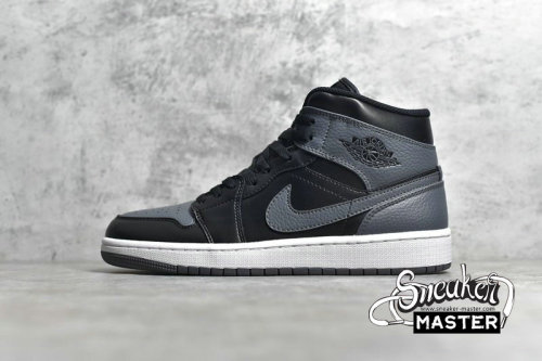 NIKR AIR JORDAN 1 RETRO MID GS BLACK/DARK GREY-SUMMIT WHITE 554725-041