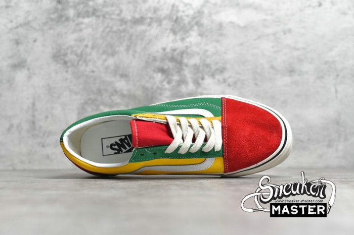 VANS OLD SKOOL 36 DX ANAHEIM FACTORY OG RED/OG EMERALD-YELLOW VN0A38G2XFM