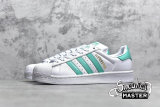 ADIDAS SUPERSTAR SHOES CLOUD WHITE/HI-RES GREEN/GOLD METALLIC B41995