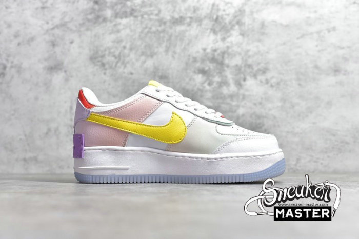 NIKE AIR FORCE 1 SHADOW WHITE/HYDROGEN BLUE/PURPLE/WHITE CW2630-141