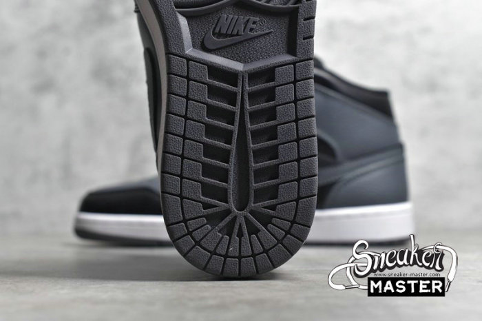 NIKR AIR JORDAN 1 RETRO MID GS BLACK/DARK GREY-SUMMIT WHITE 554725-041