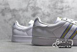 ADIDAS SUPERSTAR SHOES CLOUD WHITE/BLUE/GOLD CG6019