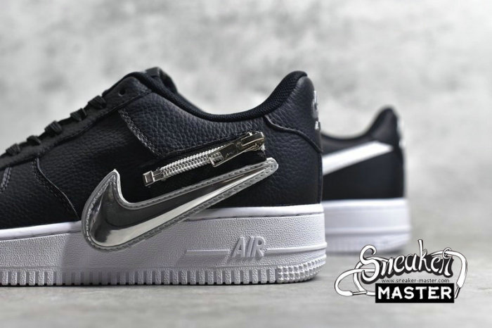 NIKE AIR FORCE 1 LOW 07 PREMIUM SILVER SWOOSH BLACK/LASER CRIMSON/WHITE CW6558-001