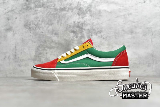 VANS OLD SKOOL 36 DX ANAHEIM FACTORY OG RED/OG EMERALD-YELLOW VN0A38G2XFM