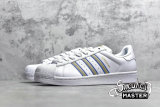ADIDAS SUPERSTAR SHOES CLOUD WHITE/BLUE/GOLD CG6019