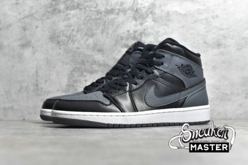 NIKR AIR JORDAN 1 RETRO MID GS BLACK/DARK GREY-SUMMIT WHITE 554725-041