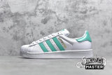 ADIDAS SUPERSTAR SHOES CLOUD WHITE/HI-RES GREEN/GOLD METALLIC B41995