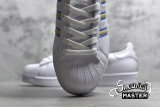 ADIDAS SUPERSTAR SHOES CLOUD WHITE/BLUE/GOLD CG6019