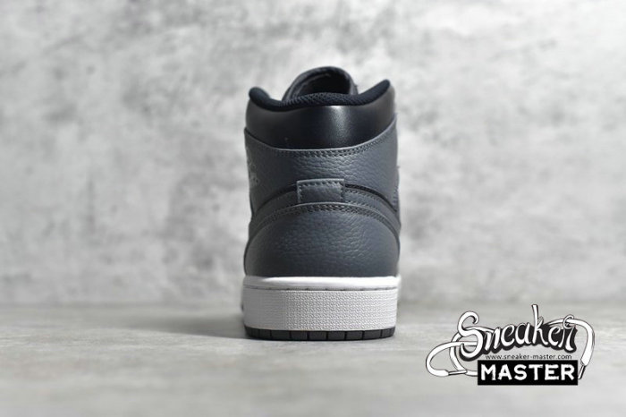 NIKR AIR JORDAN 1 RETRO MID GS BLACK/DARK GREY-SUMMIT WHITE 554725-041