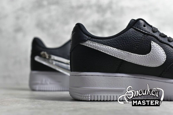 NIKE AIR FORCE 1 LOW 07 PREMIUM SILVER SWOOSH BLACK/LASER CRIMSON/WHITE CW6558-001