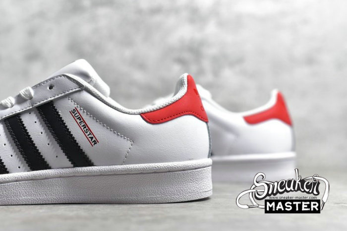 ADIDAS SUPERSTAR SHOES CLOUD WHITE/CORE BLACK/PINK FU9528
