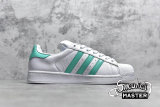 ADIDAS SUPERSTAR SHOES CLOUD WHITE/HI-RES GREEN/GOLD METALLIC B41995