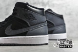 NIKR AIR JORDAN 1 RETRO MID GS BLACK/DARK GREY-SUMMIT WHITE 554725-041