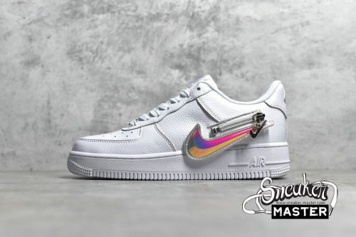 NIKE AIR FORCE 1 LOW 07 PREMIUM ZIP SWOOSH WHITE/BLACK/BARELY VOLT CW6558-100